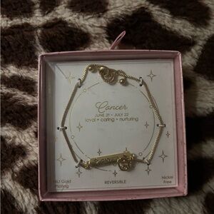 Gold Cancer Zodiac Bracelet